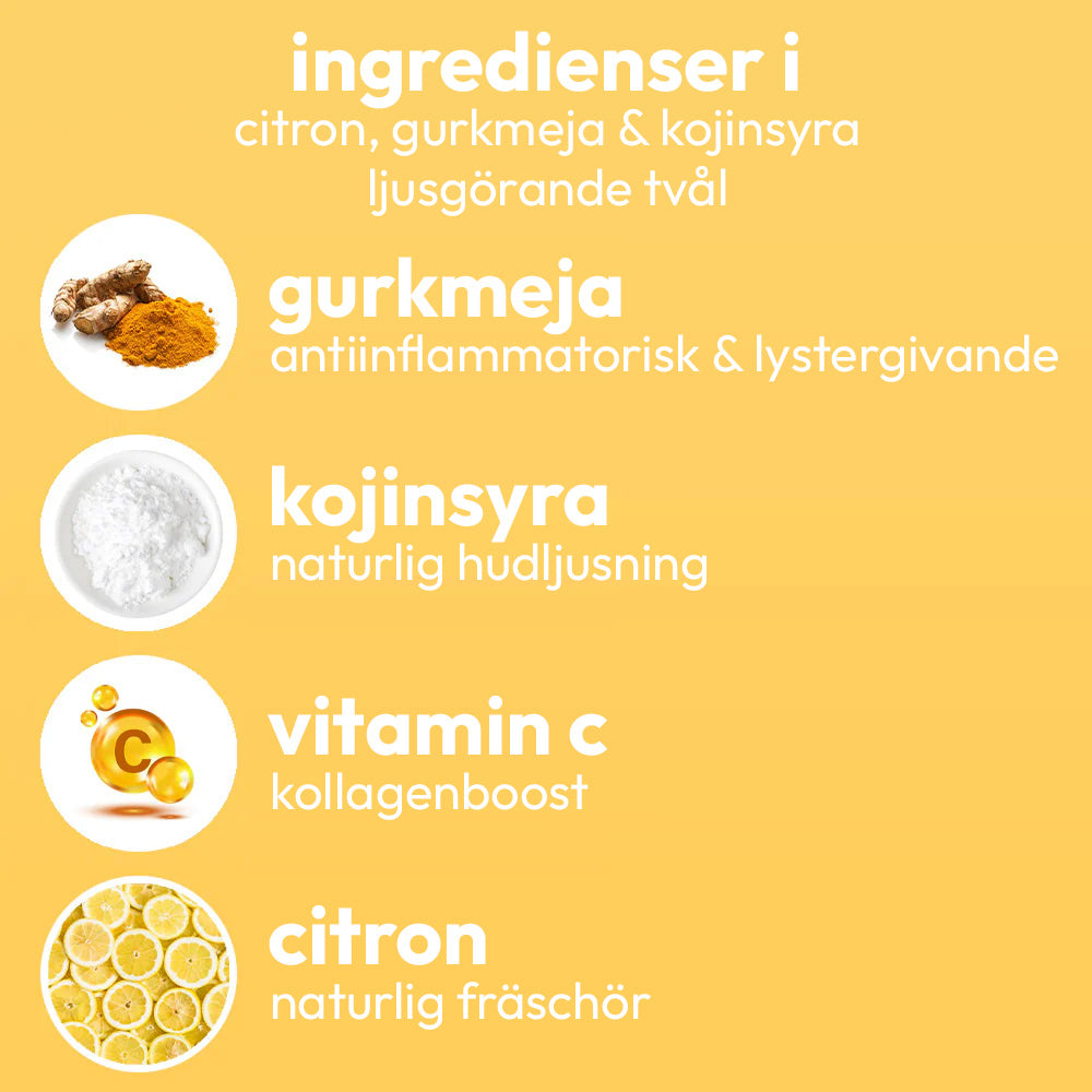 Tvål med Citron-, gurkmeja- & kojicsyra